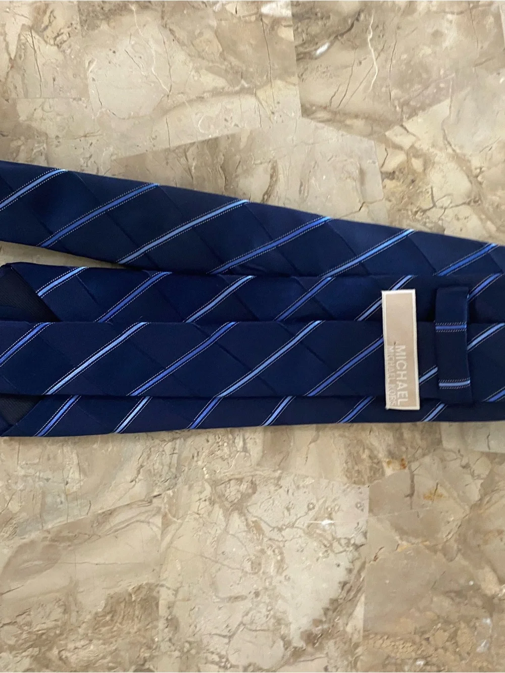 Classic Navy Silk Striped Men's Tie